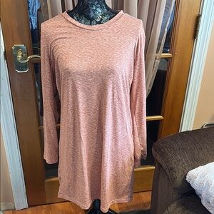 LAST CALL!! Real Essentials salmon Long Sleeve nightshirt, medium